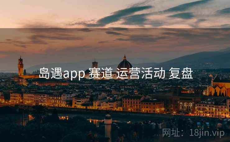 岛遇app 赛道 运营活动 复盘