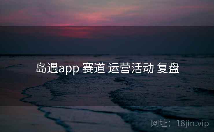 岛遇app 赛道 运营活动 复盘